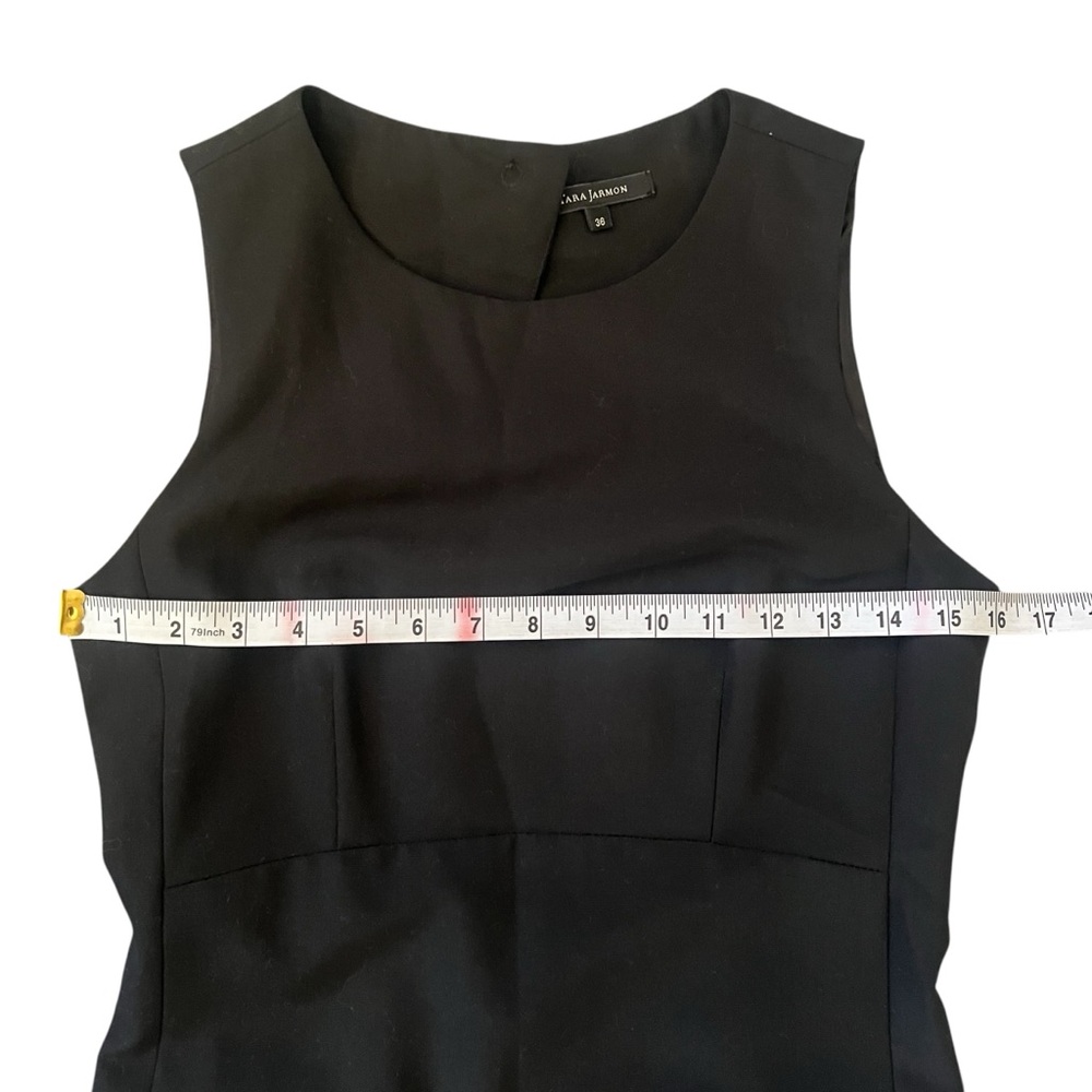 Vintage Tara Jarmon Cut Out Black Dress with Pockets and Rhinestone Buttons Sz 0 - Picture 9 of 10